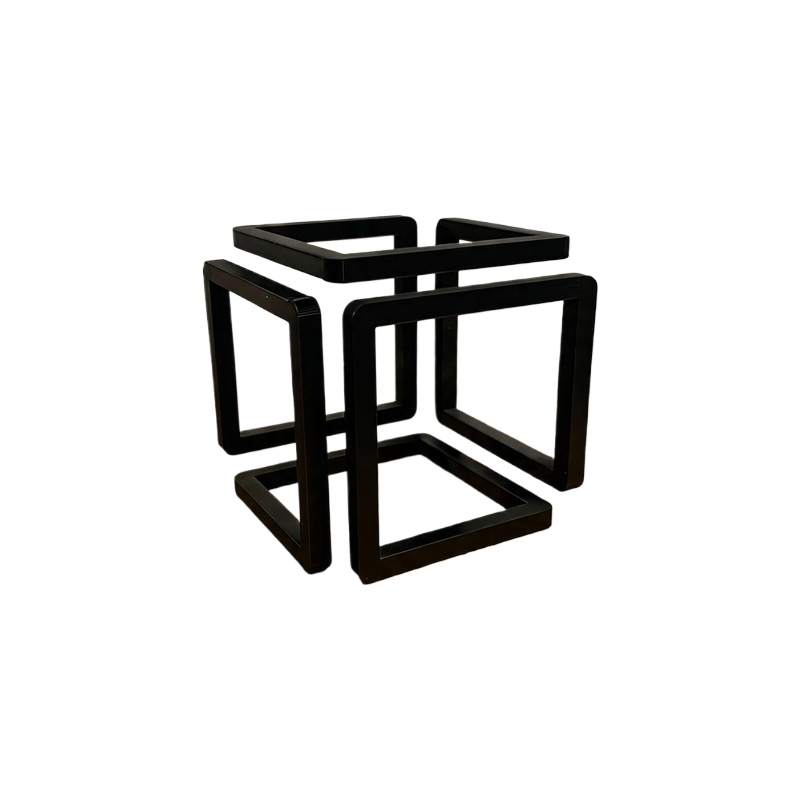 TEMU Black Geometric Cube Sculpture Modern Minimalist Home Office Decor