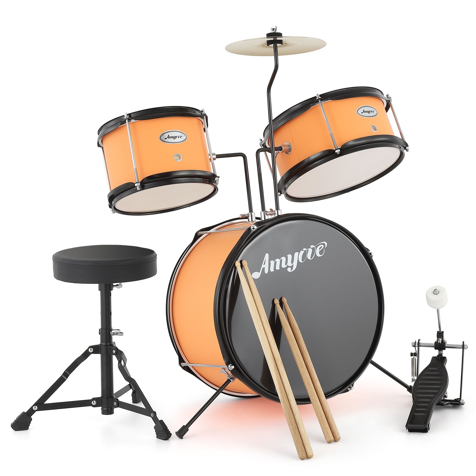 3 Drum Acoustic Drum Set For Beginners | Metal, Ideal For Music Learning And Home Practice