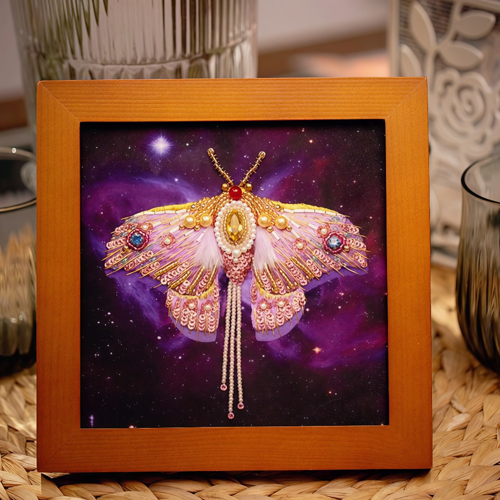 3D Starry Sky Moth Bead Embroidery Material Pack Kit
