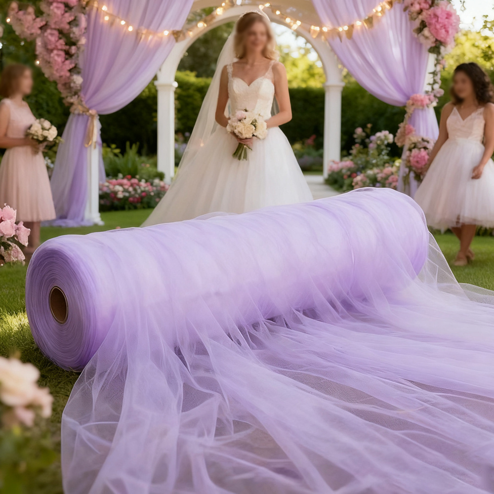 TEMU 1pc 2.5 X 32ft/75 X 1000cm Light Purple Tulle | Multifunctional Decoration, Suitable For Weddings, Birthdays, Staircases, Chairs, Arches, ,