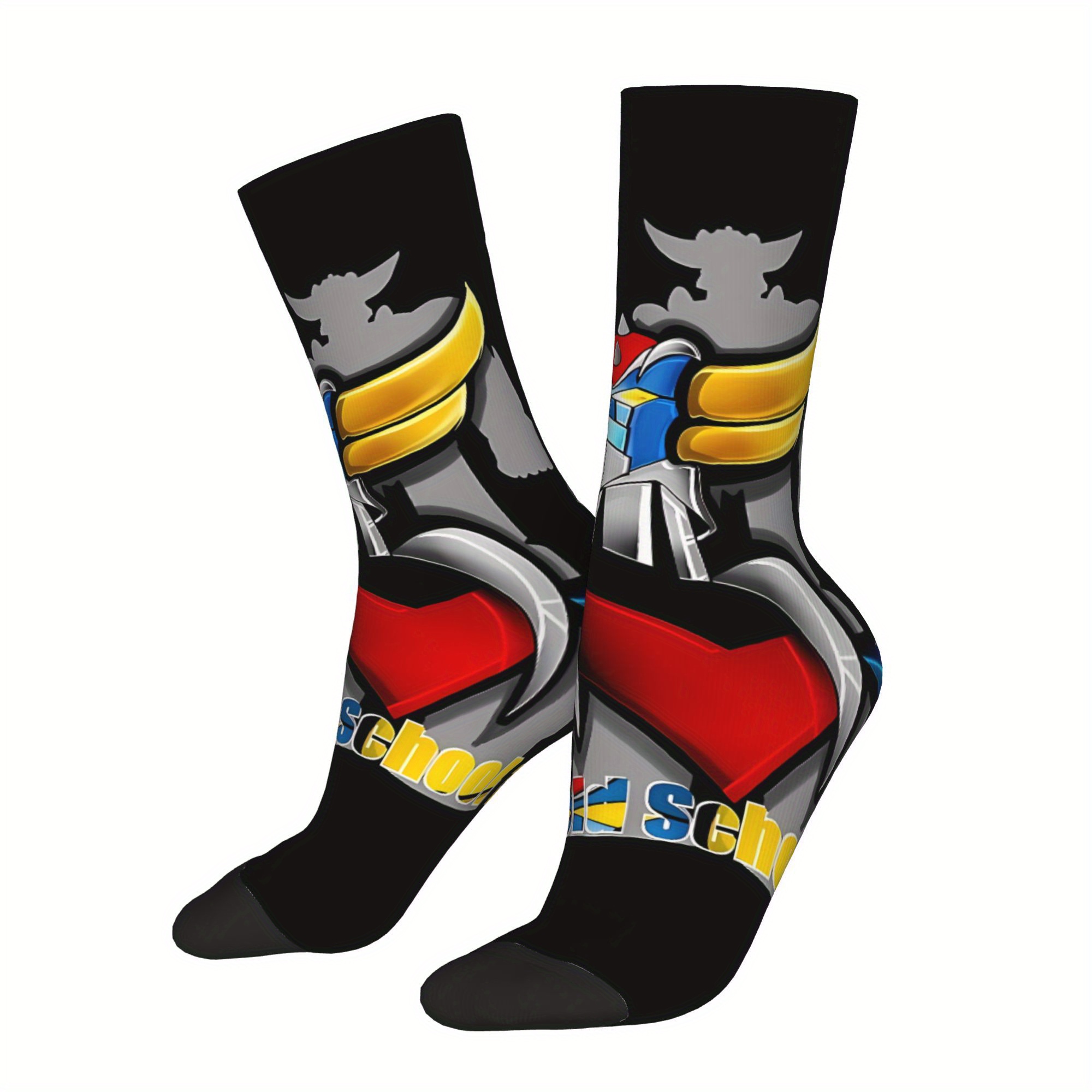 TEMU Ufo Robots Socks Printed Men's Polyester 2d Print Design