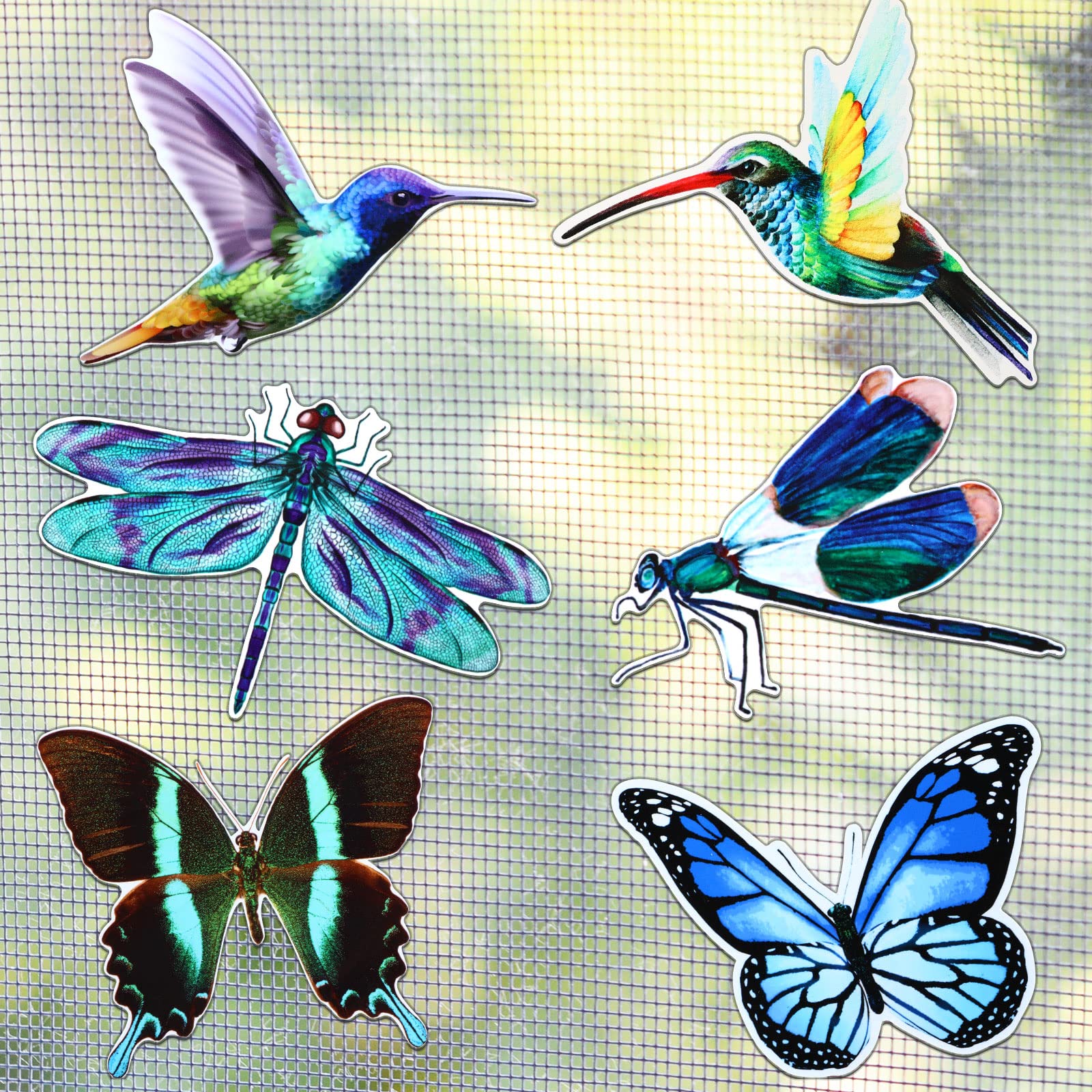 TEMU 12pcs Hummingbird Retractable Screen Door Magnets Dragonfly Double Sided Flexible Decorative Protector Screen Magnetic Stickers Decals For