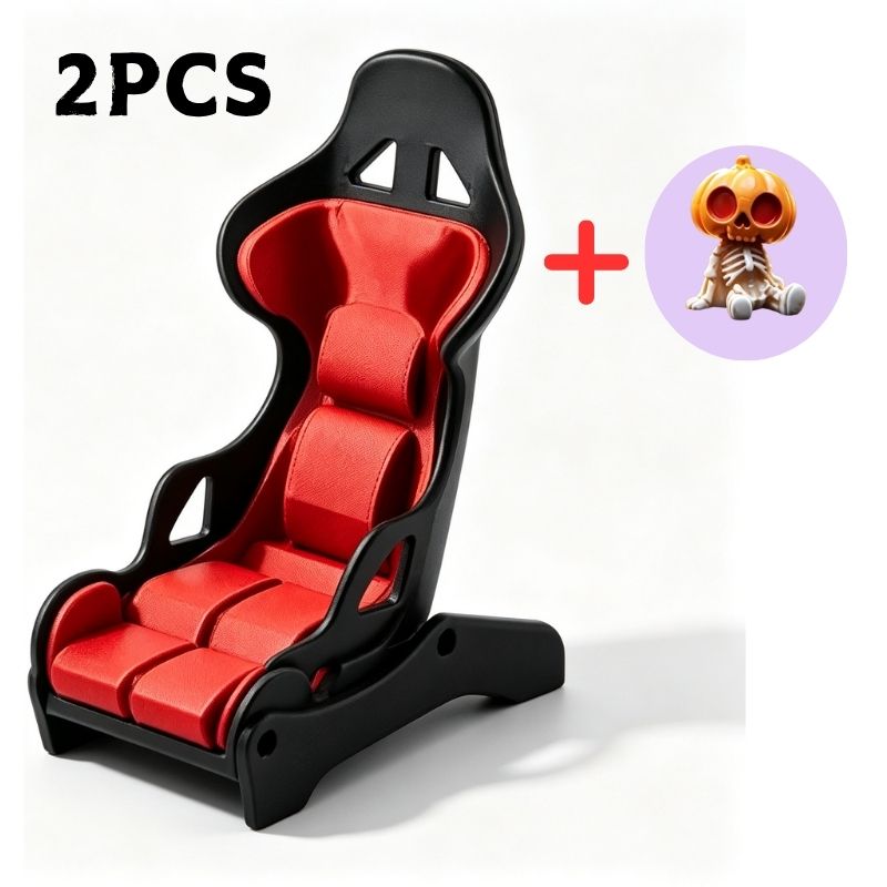 TEMU 2pcs Multi-functional Phone Stand With Non-slip Desktop , Racing Seat-shaped Creative Ornament, Universal Phone Holder For Horizontal And