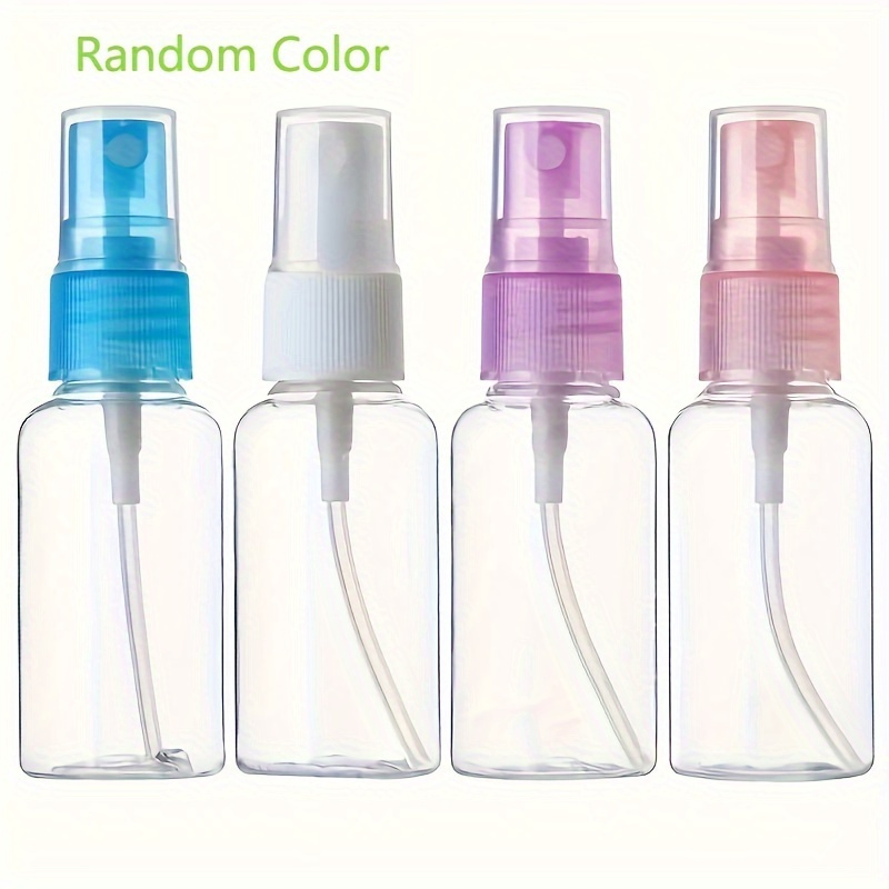 

4pcs 1.01oz Spray Bottle, Plastic Mini Travel Bottle Set, Portable Refillable Makeup Spray Container For Fragrances, Essential Oils, - Clear Random Colors