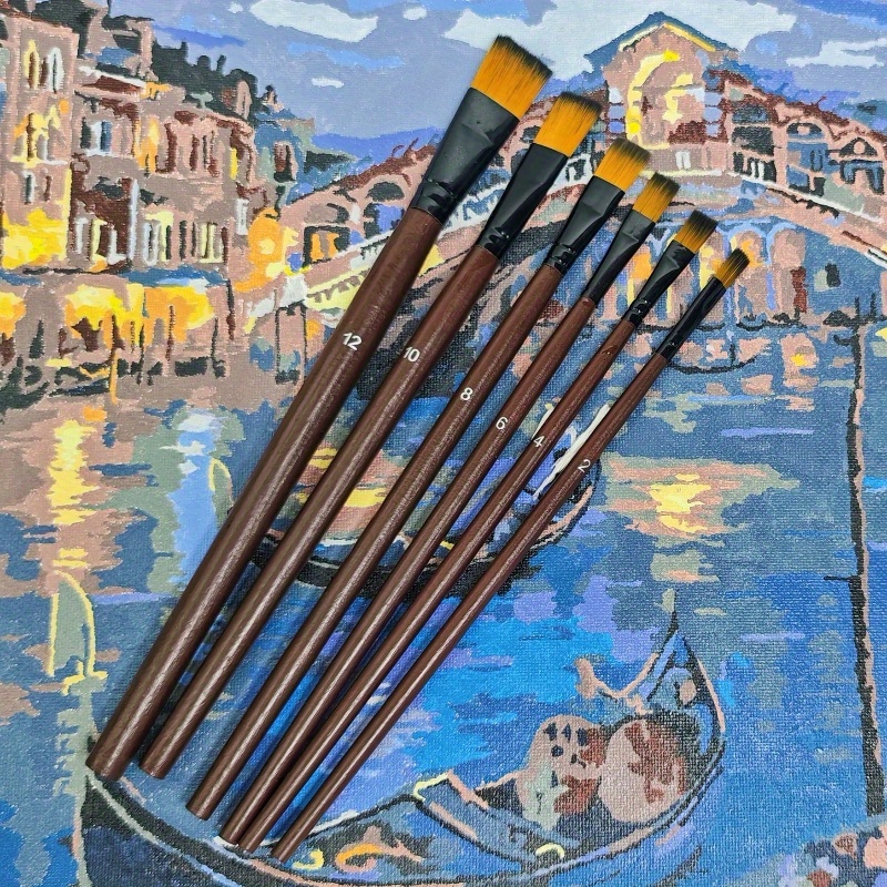 6 Sets Gouache Watercolor Nylon Wool Brushes Acrylic & Paint Brushes