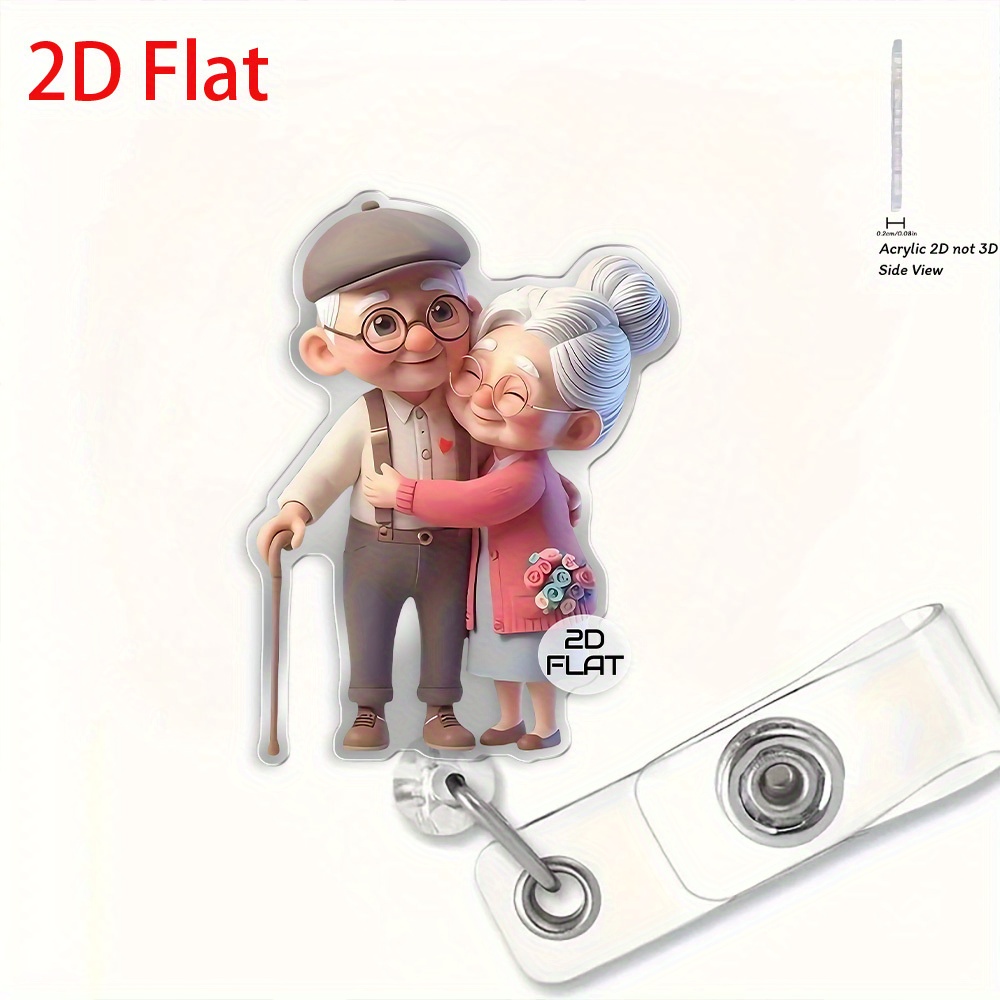 TEMU Porte-badge rétractable 2D plat, élégant, chaud et pour seniors. Durable, adapté aux infirmières de bureau, étudiants, médecins, infirmières