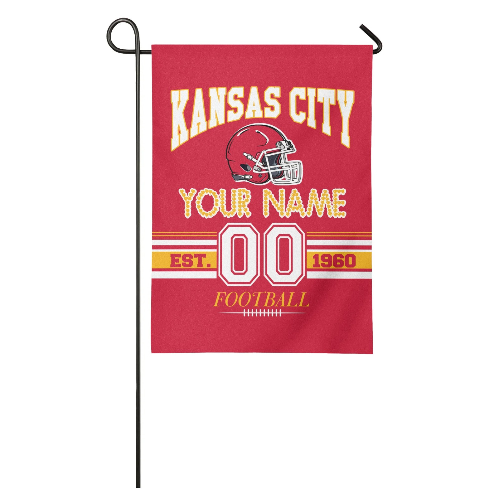 

Personalized Garden Flag - Custom Name & Number, Double-sided Polyester , 18"x12, Gift, Fan Decoration