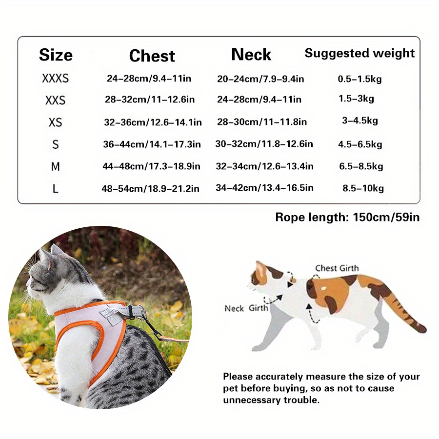 Dog Leash with Chest Strap for Small Dogs, Adjustable Vest Style