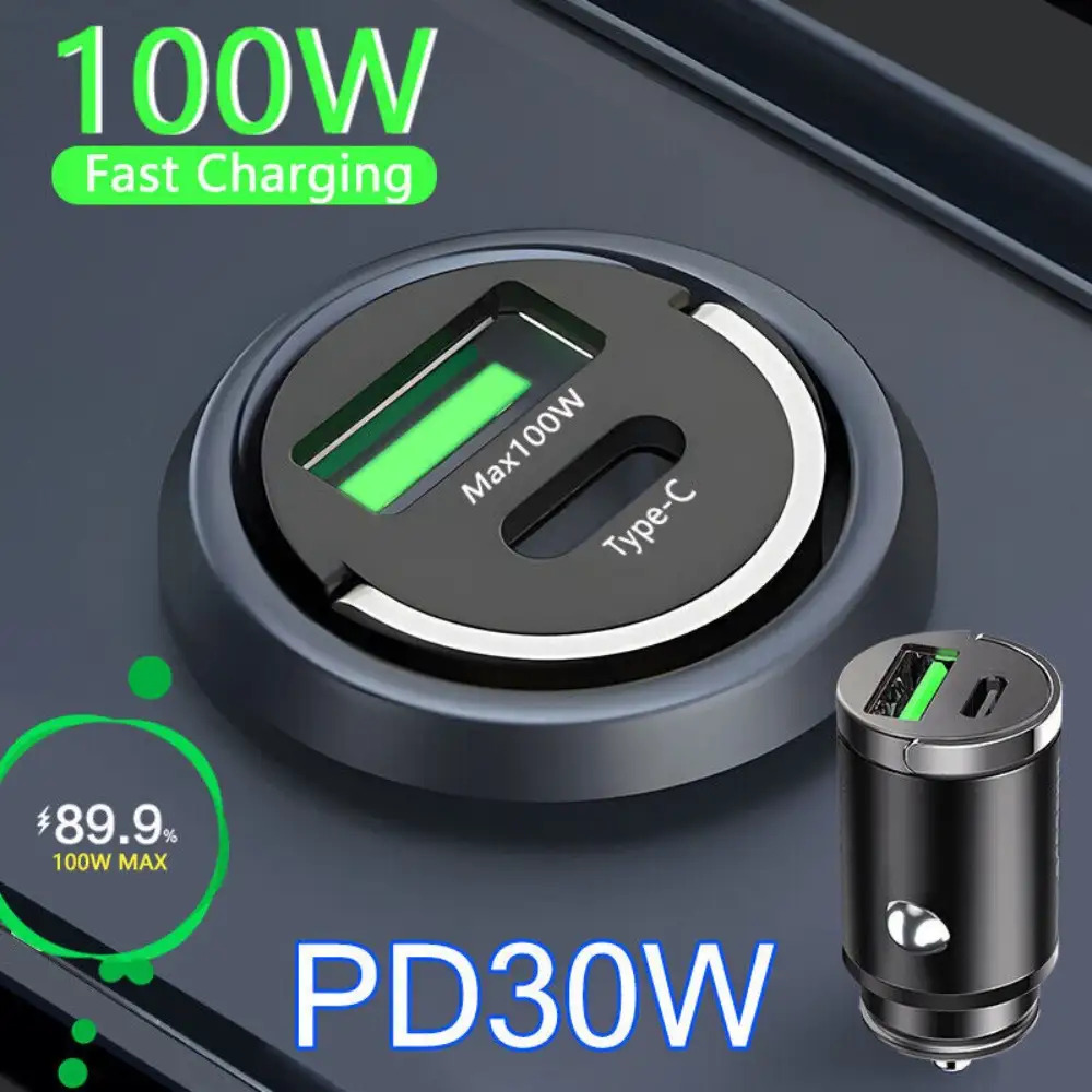 2025 new   version dual port mini usb car charger fast charging   male to female connector with pull   suitable for smartphones and devices car power accessory no battery included ideal for holiday and birthday