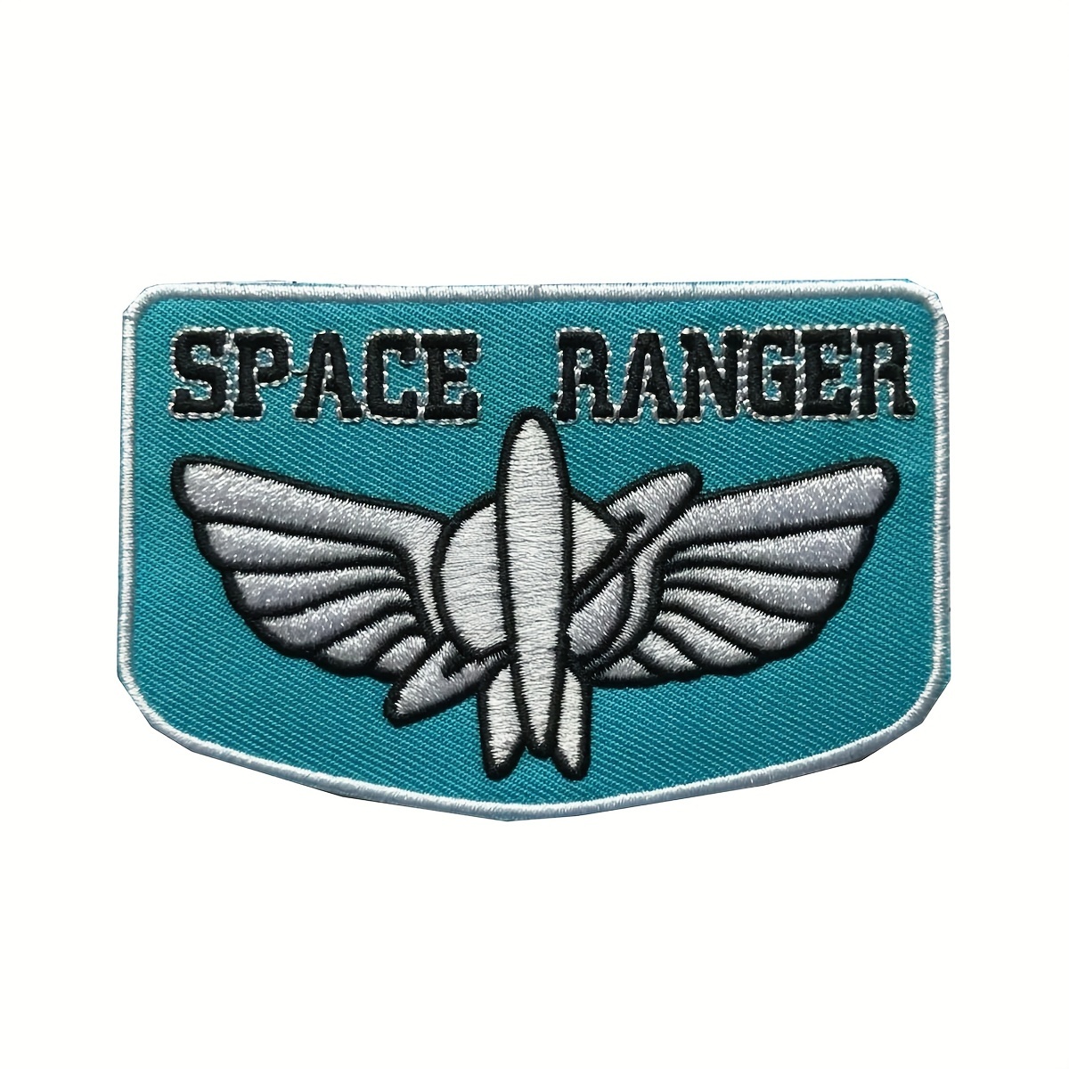 TEMU 1pc 1pcs Texts Space Embroidered Iron-on Patch With Wings- Suitable Jeans, Jackets, Bags, Hats| Ironable Fabric Patch Clothing& Decoration