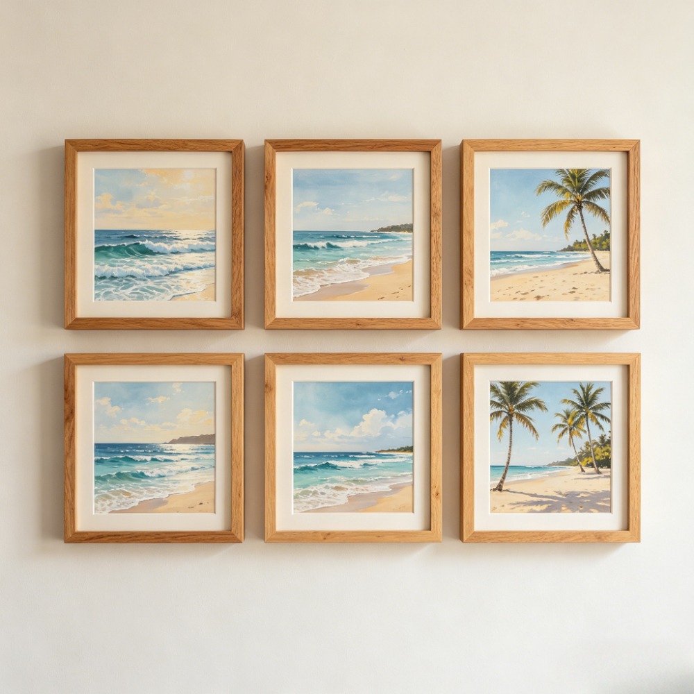 6pcs Square Photo Frame Set - 15/20/25/30cm, Tabletop And Wall-mountable Displays, Picture Frames Home Decor Commemorative Gift, Photo Display (fits 6x6 To 12x12 Inches)