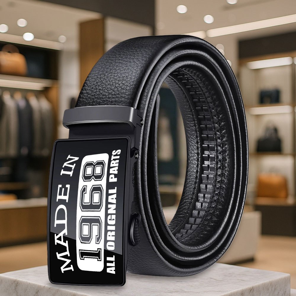 TEMU Made In 1968 Series Exquisite Printed Men's Novelty Belt Premium All-match Fashion Retro 2 Colors Head High-end Travel Men Women Same Style Belt