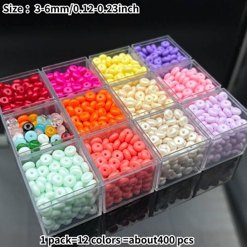 400pcs 3 x 6mm abacus beads flat spacer beads bracelet necklace beading additions materials