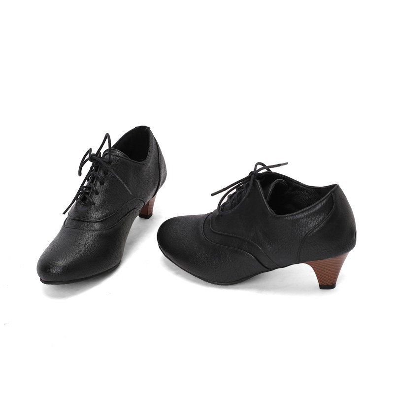 Image of Vintage Lace Up Round Toe Low Heel Oxford Shoes For Women Casual Walking Work Shoes, Women Shoes