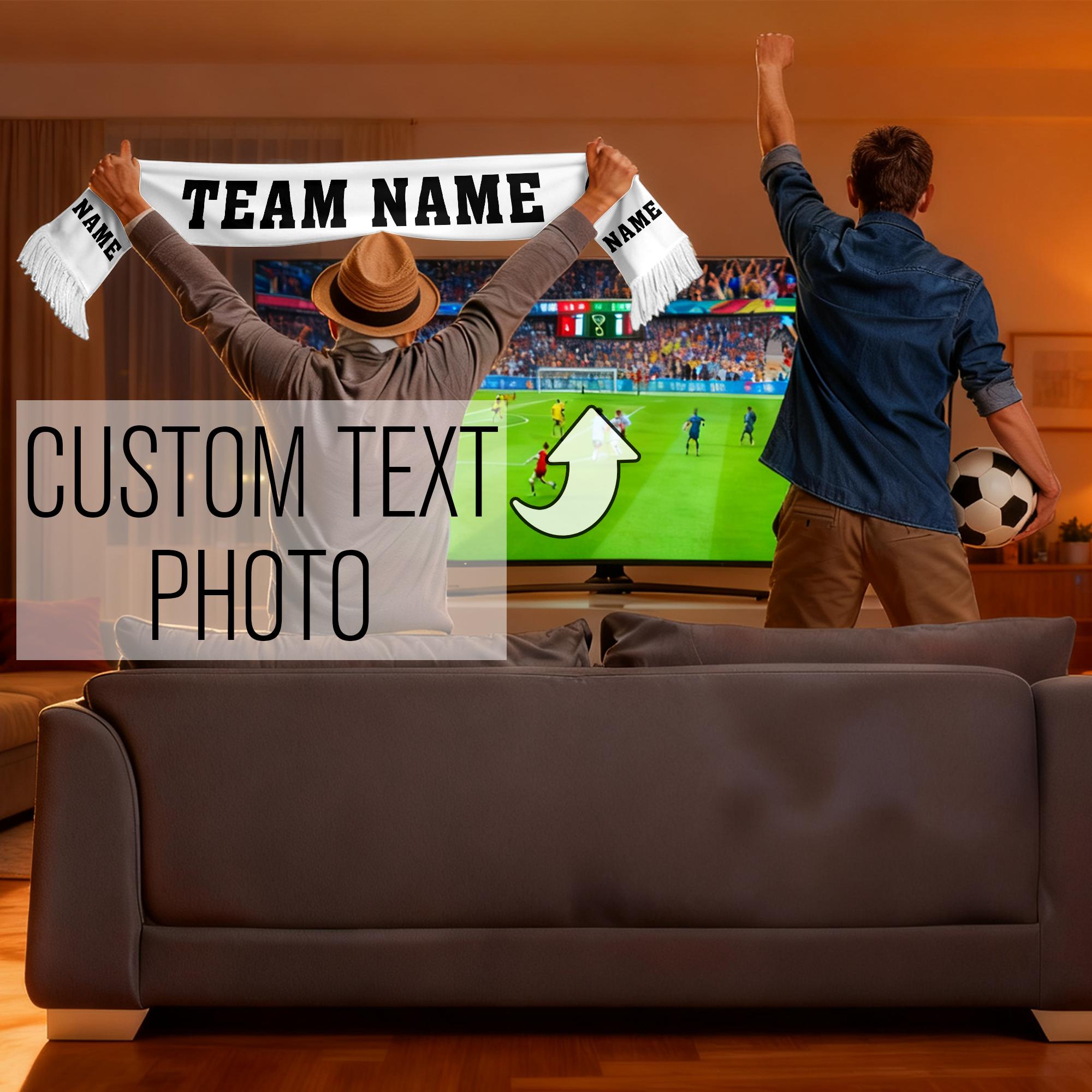E-shop Individualisierbarer Team Fan Schal, Benutzerdefinierter Text/Foto, Warmer und Kältebeständiger Schal für , für Sport-Themen Supporter Gear,