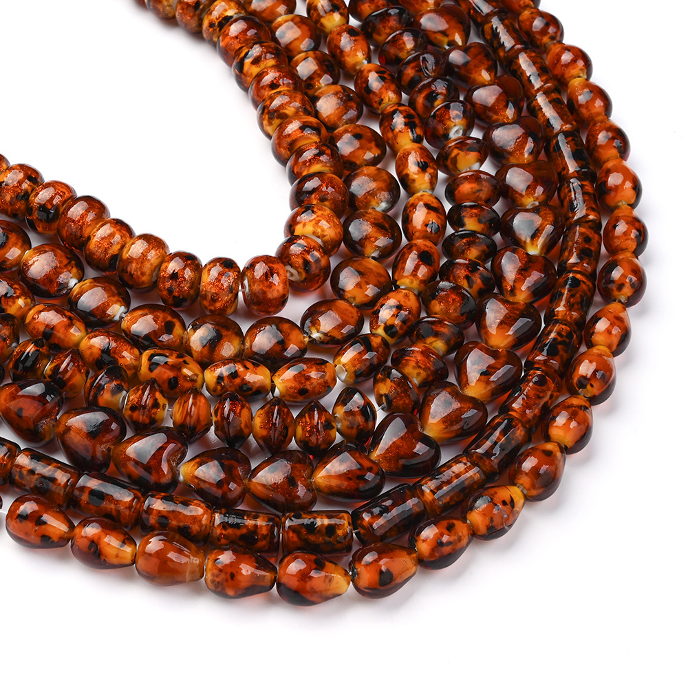 2pcs Brown Glass Beads Decorative Set for Jewelry Making