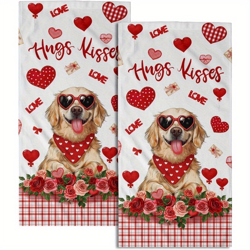 

2pcs Hand Towels, , Super Soft, Woven Polyester, Machine Washable, Reusable, Themed, 18x26 Inches, For Home, Kitchen, Hotel, Spa