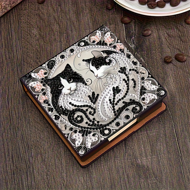 TEMU Le nouveau produit de l'année : 1 kit de peinture diamant à soi-, avec une boîte de bloc-notes de 160 feuilles à motif de fleur et en diamant de