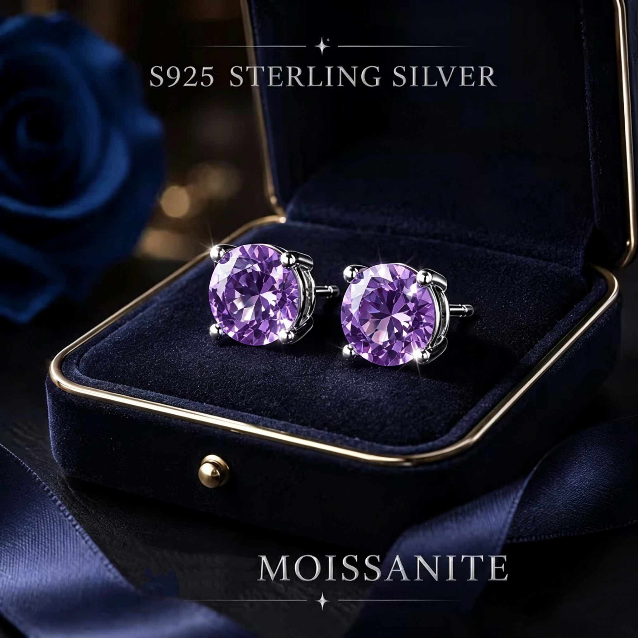 TEMU A Pair Of S925 Sterling Silvery -carat Moissanite Earrings, Earrings, Valentine's Day Engagement Jewelry Gift