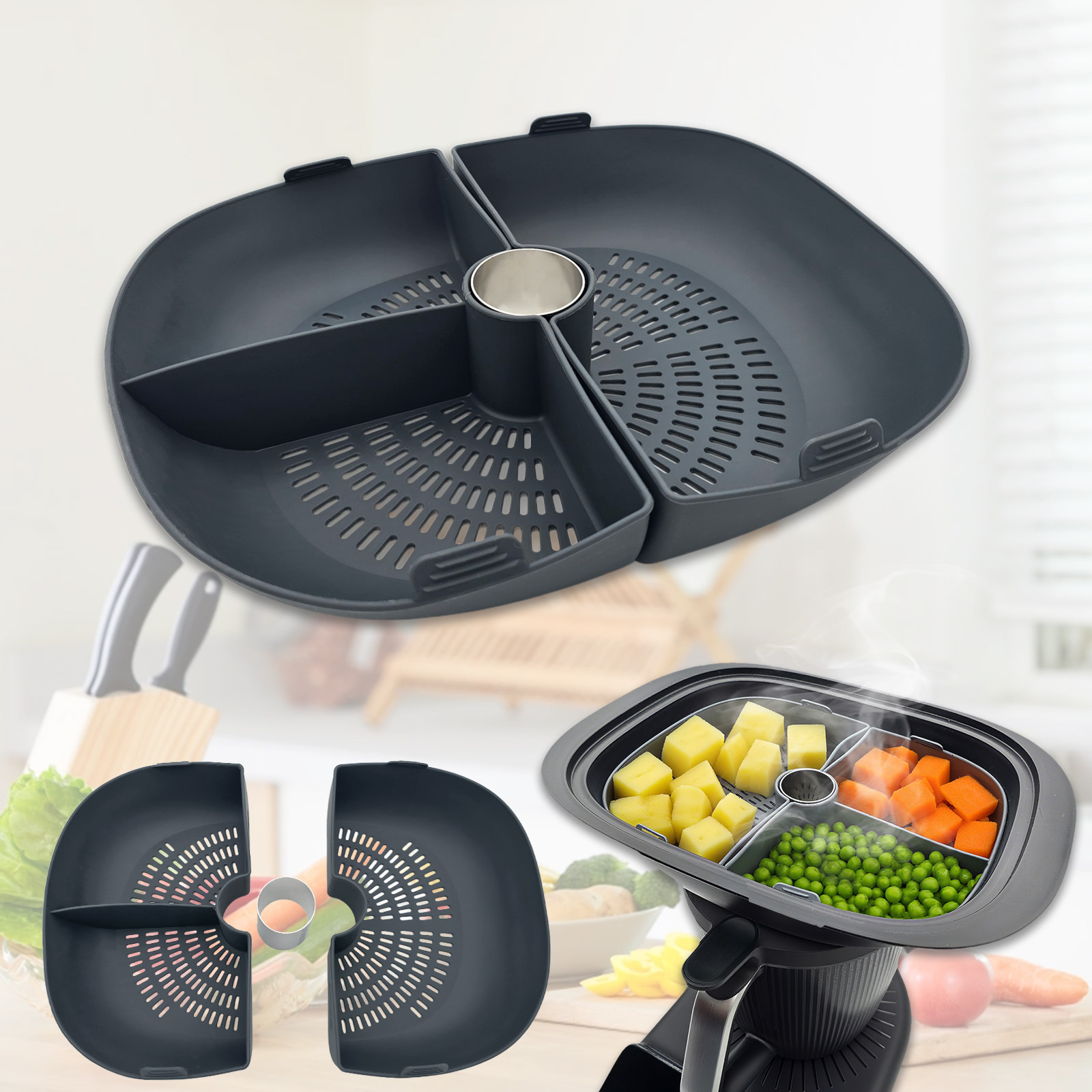 Silicone Grid Steaming Tray For Tm7, Silicone Divider Basket & Steam Pipe, Cooking Accessories - Kitchen Accessories
