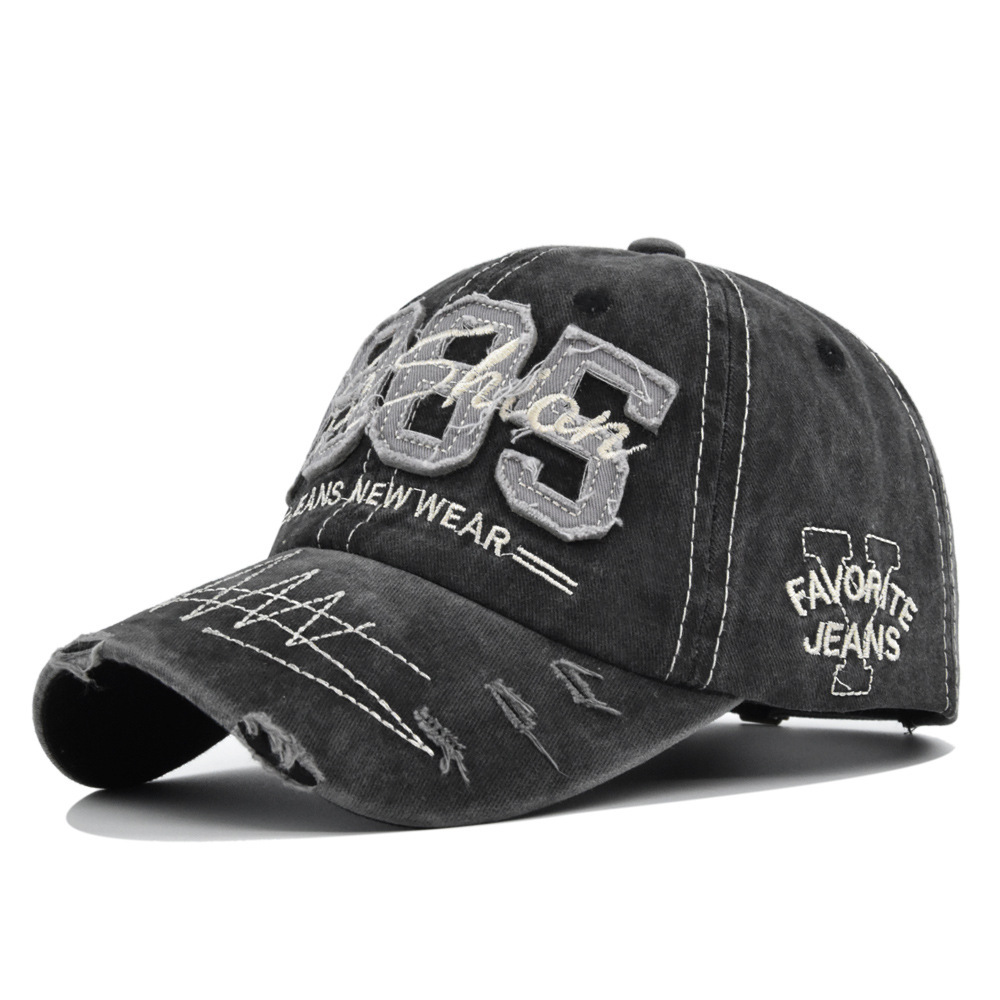 TEMU Vintage 1985 Embroidered Baseball - Adjustable Duckbill Hat With Distressed Retro Patch & Lettering, Lightweight Suitable For Sports, Fishing,