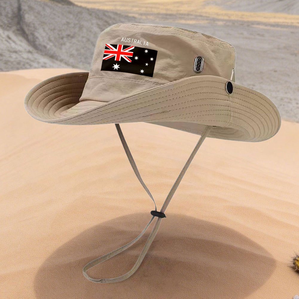 TEMU 1pc Australian Flag Unisex Outdoor Casual Hat - Suitable For Fishing, Camping, Hiking, And Various - Street Style - Ideal For , And Hiking -