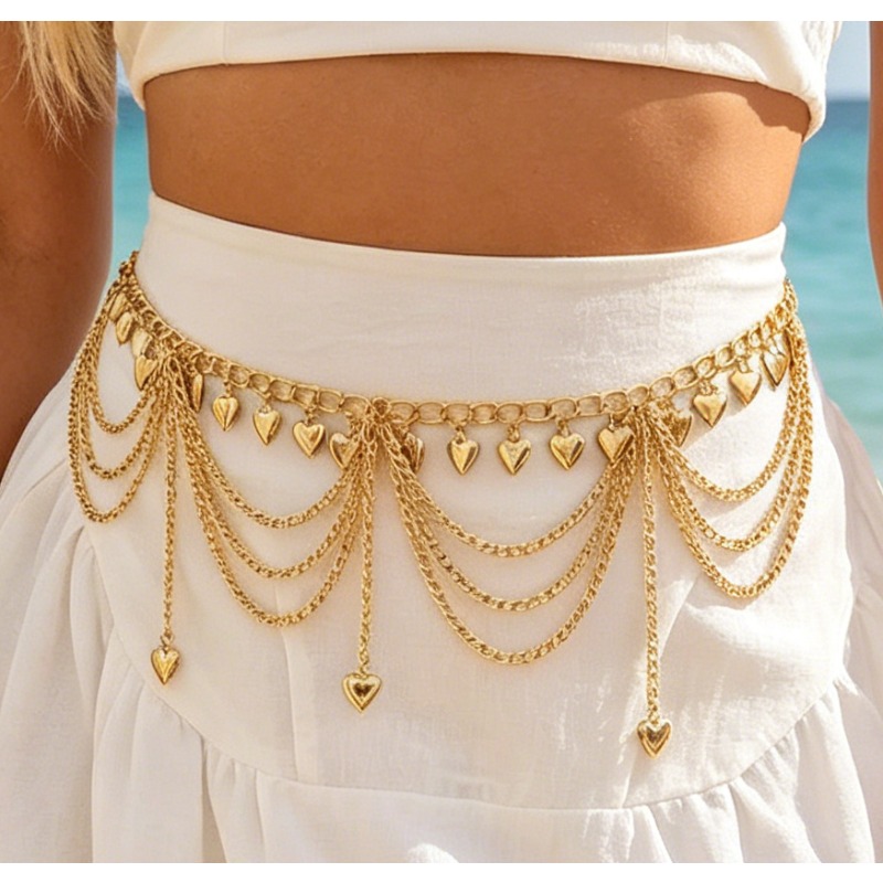 TEMU Ceinture de cœur à rétro, tendance , design simple et polyvalent, adaptée aux quotidiens des femmes, aux vacances, aux cadeaux, à la décoration