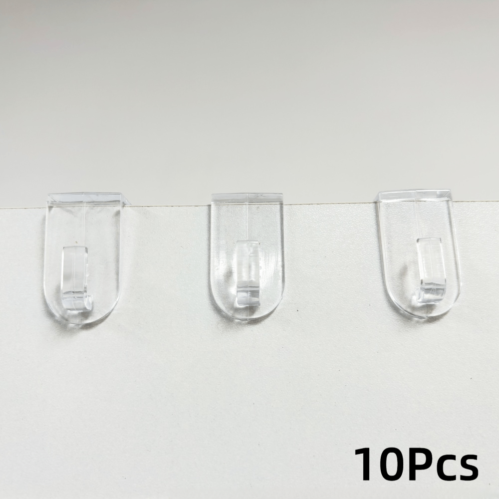 E-shop 10 Stück, transparente Vorhanghaken, Kranzhaken, praktische Haken, geeignet für Türen Fenster mit maximaler Dicke 17 mm/0,67 Zoll, dekorative