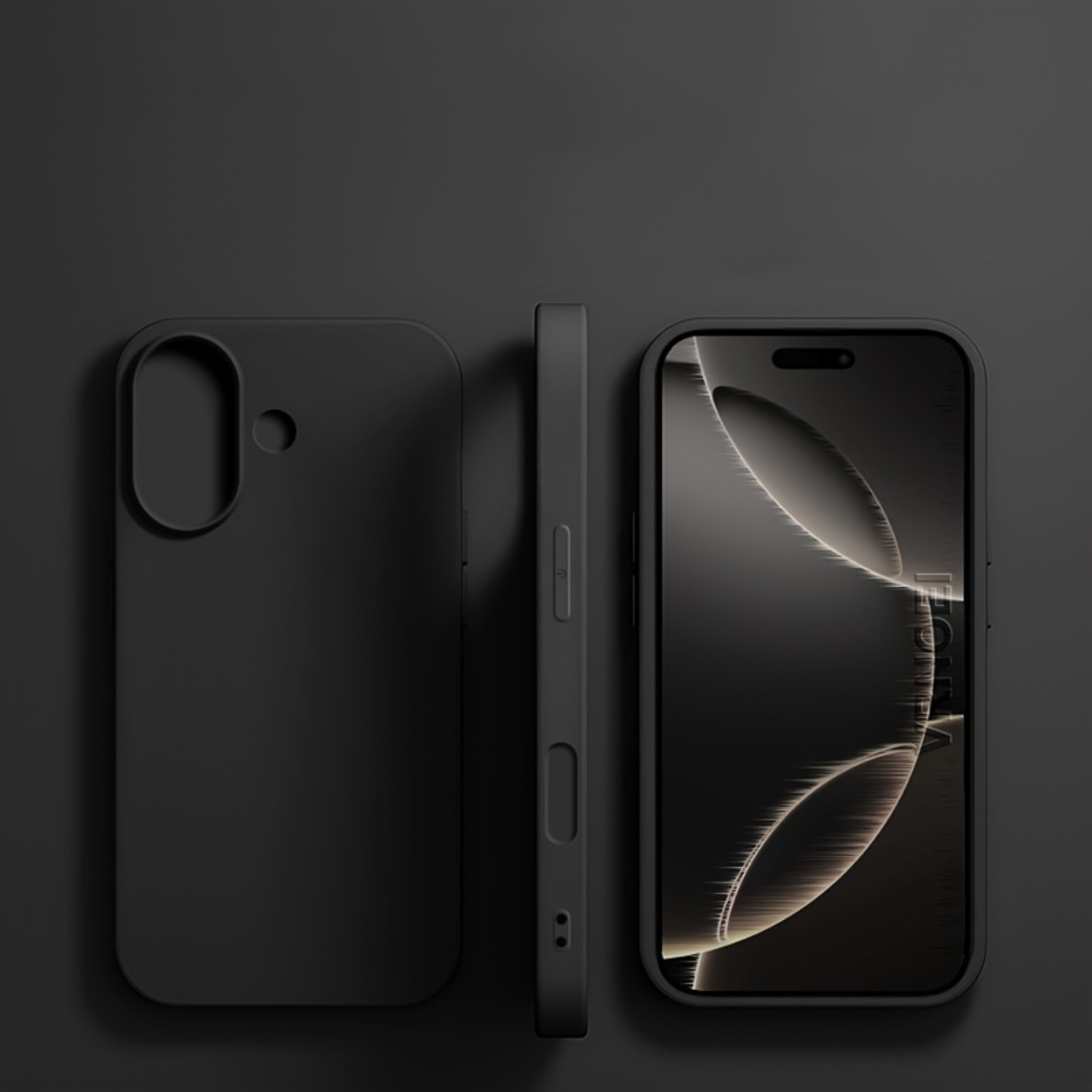 3pcs [1 Phone Case with 2X Clear Screen Protectors] Solid Color Business Protective Case for iPhone 16E, 14, 12, 11, 13, 15, 16 Pro Max, 16, 15, 14 Plus, Luxurious Shockproof Phone Accessories.