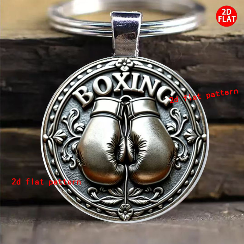 TEMU 2d Flat, 2d Flat Boxing Glove Pattern Keychain, Bag And Car Key Decoration, Gifts For , Thanksgiving, Father's Day, Teacher's Day, Mother's Day,