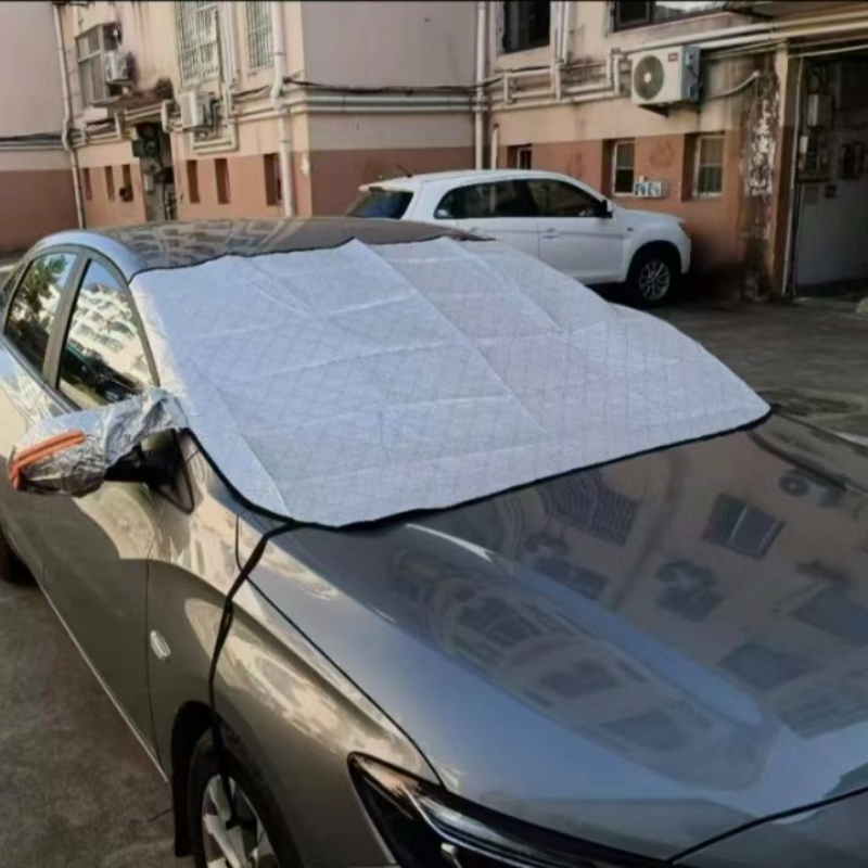 1pc Car Windshield Snow Shield, Front Windshield, Anti-frost, Anti-snow, Thickened Half-cover, Car Cover, Winter Magnetic Aluminum Film Snow Shield. Blocks Glare In Summer