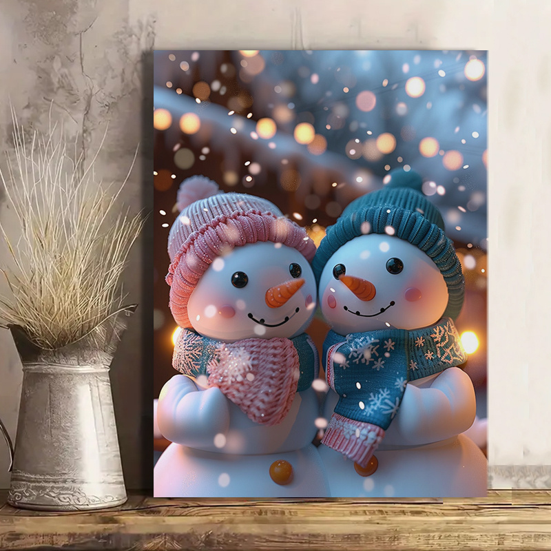 Nieve Navideños MuÃ±eco De Nieve Pintura En Tela Con MuÃ±ecos De Nieve