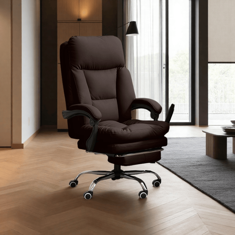 Butaca Ejecutiva Ergonómica - Silla de Oficina Alta y Grande con Altura Ajustable, Cojín de Espuma Viscoelástica, Base Metálica Resistente - Para Hogar, Gaming o CEO - Superficie Fácil de Limpiar