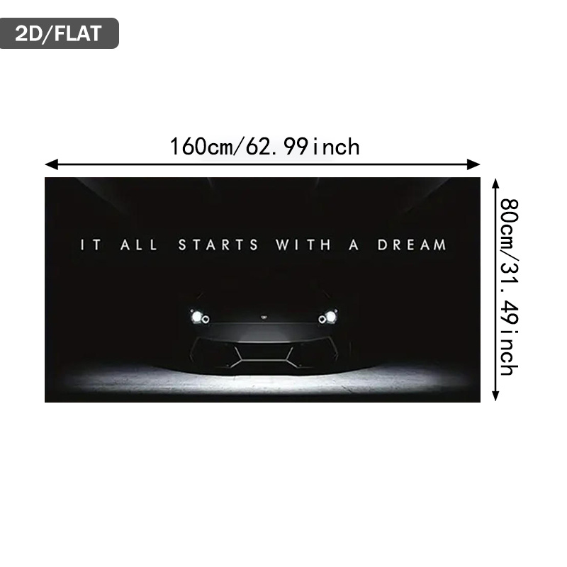 TEMU 1pc Modern Abstract Frameless Minimalist Car-themed Wall Art - 31.49"x62.99" (80x160cm) Horizontal/vertical Canvas Painting Suitable For Living