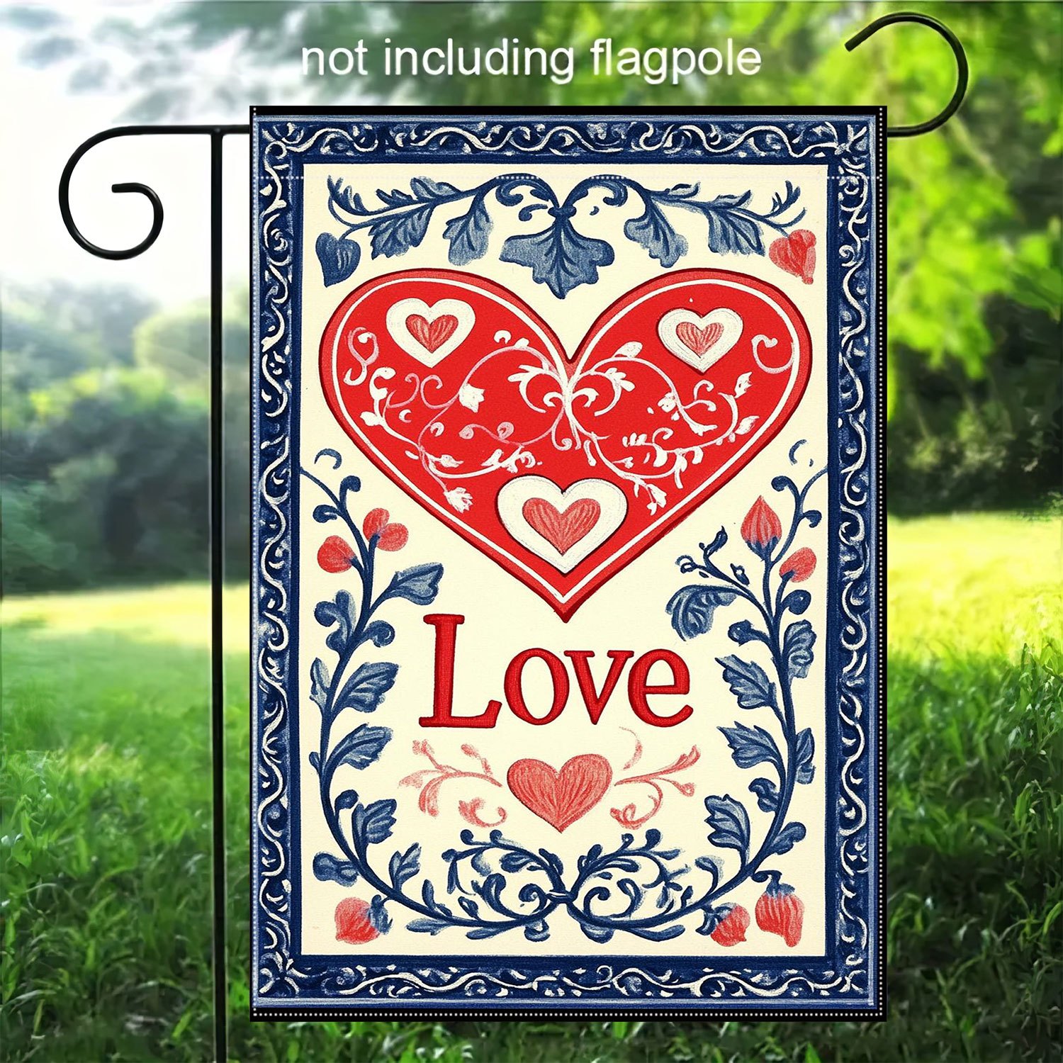

1pc Linen Valentine's Day Garden Flag - Double-sided Love , Patio Decor, Canvas Hanging Banner, No Electricity Needed