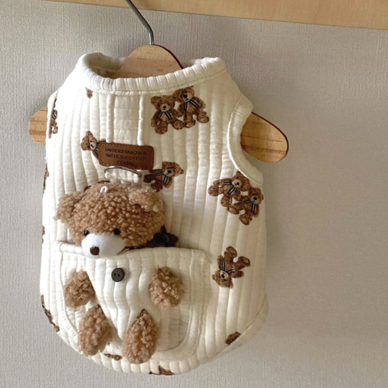 TEMU Dog Clothes Cute 3d Doll Panda Winter Outfit Leashable Pet Vest