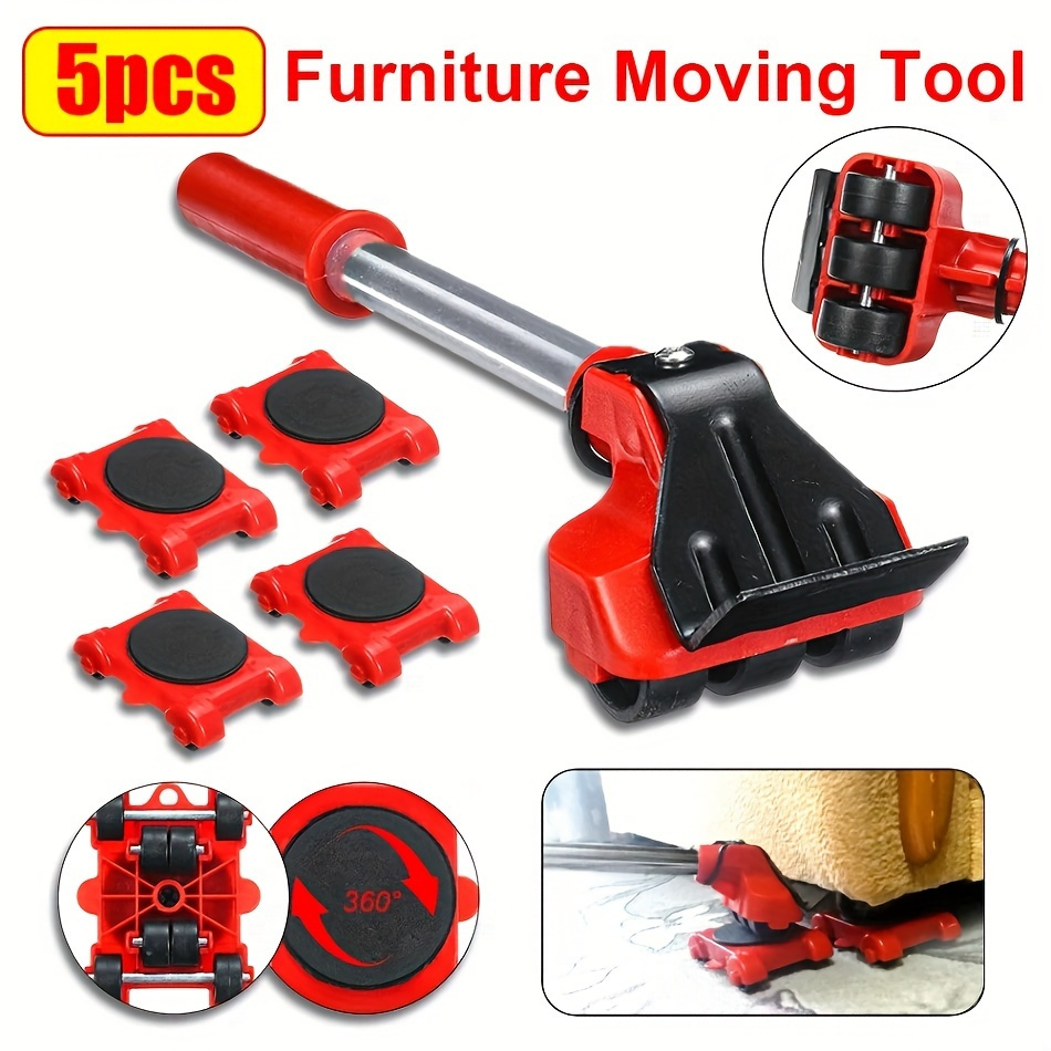 TEMU Furniture Lift Mover Tool Set - Furniture Movers With Wheels Heavy Furniture Moving Sliders Appliance Rollers Heavy Duty Furniture Lifter And