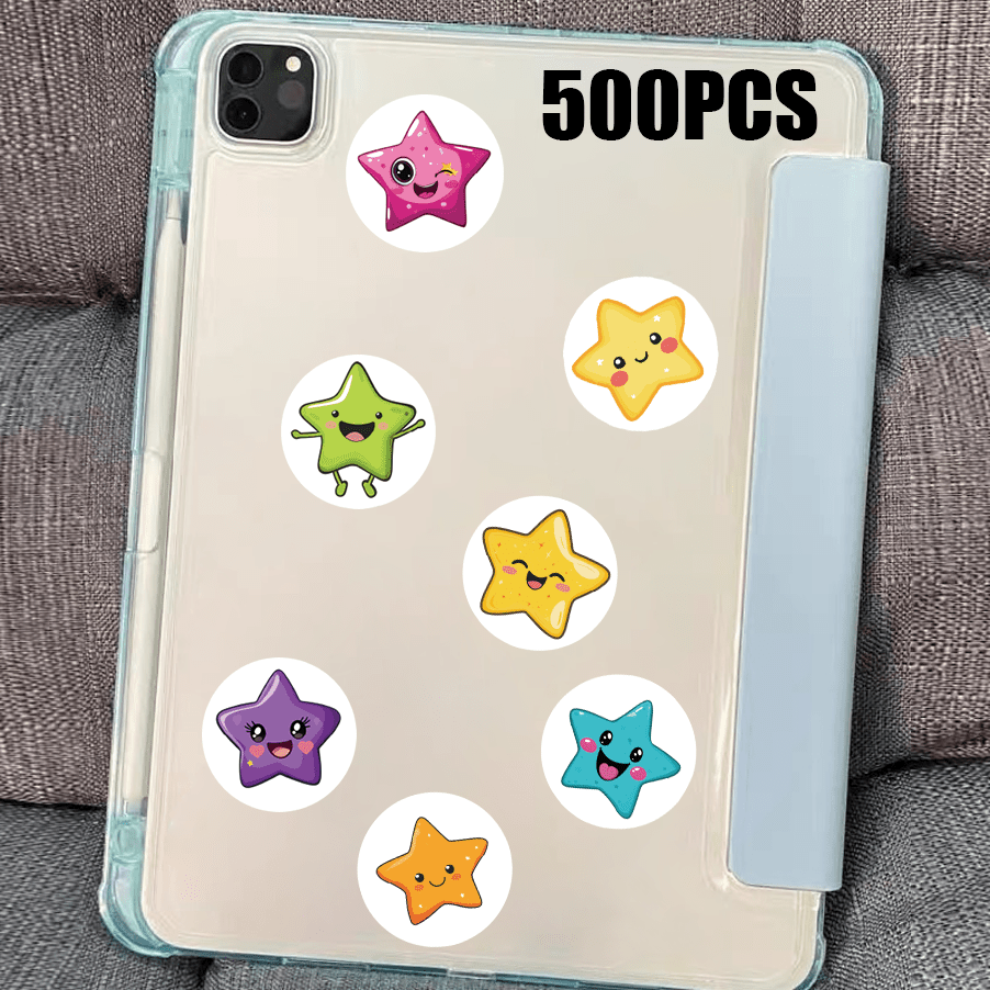 TEMU 500 stuks sterrenstickers, aanmoedigingsstickers, geschikt voor tablets, telefoonhoesjes, notitieboekjes, verpakkingsdecoraties, enz.