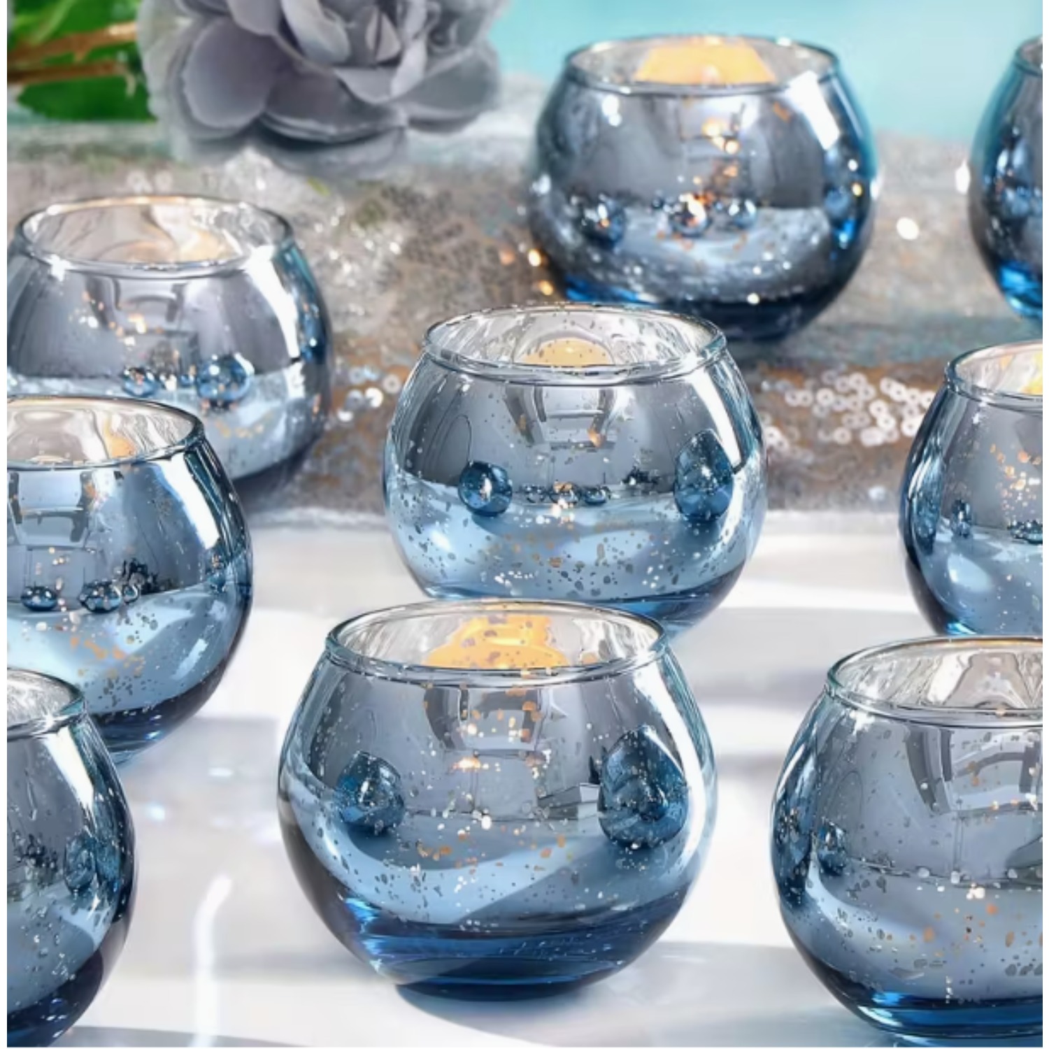 TEMU Set Of 12 Candle Holders | Round Transparent Tea Light Cups, Assorted Colors, Petite Candle Holders For Wedding Centerpieces, Parties & Home