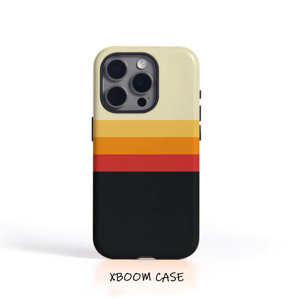 TEMU Phone Case - Warm Tone Striped Phone Case Suitable For Iphone 18 Pro 17 15 Pro 11, Aesthetic For Men Women, Dual-layer , Perfect Gift For