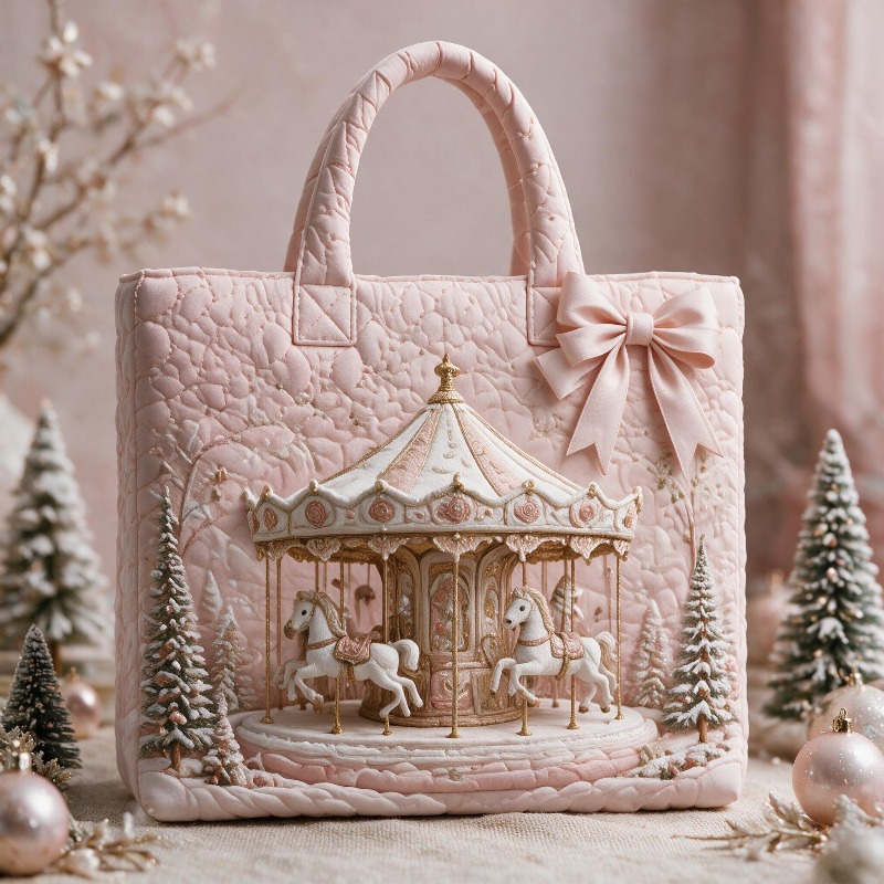 TEMU Grand sac fourre-tout matelassé pour femmes, idéal pour les , et de Noël - Sac à bandoulière matelassé avec multicolores, pour le shopping, les