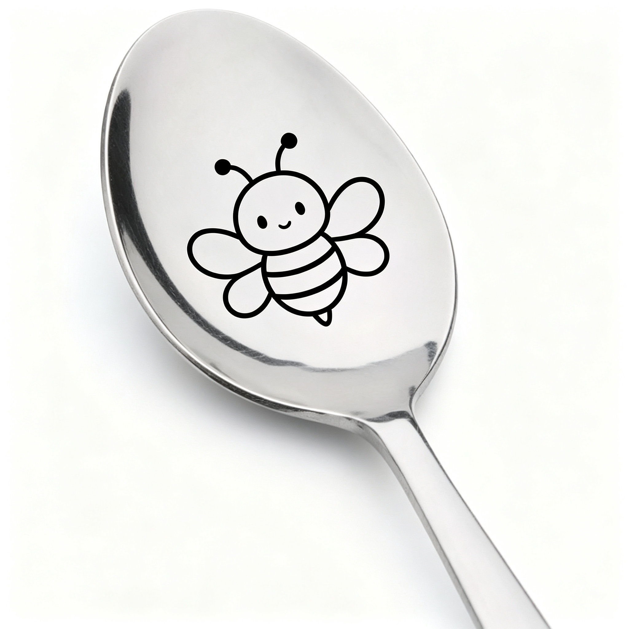 TEMU Engraved Spoon - Laser-engraved & Stainless Long Handle Utensil, Suitable, Desserts,, - Cute -themed Gift For &, Animal Lover Present For
