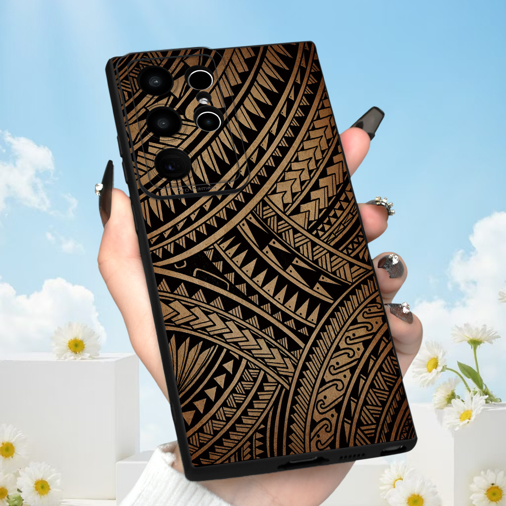 TEMU Phone Case: Polynesian Vintage Pattern S26 Ultra/s26 Plus/s26 Summer Matte Textured Drop-proof New Phone Case For Men, Women, And Students, For