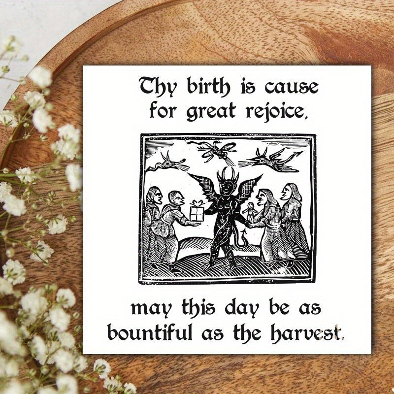 TEMU Carte d'anniversaire médiévale sorcière gothique, parfaite pour toute occasion, cadeau idéal pour ami frère sœur fils fille mari meilleure ,