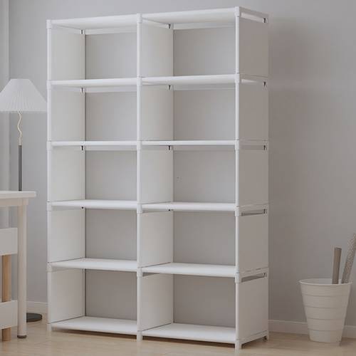double row bookshelf white style large capacity multi item placement practical and aesthetic office furniture easy assembly