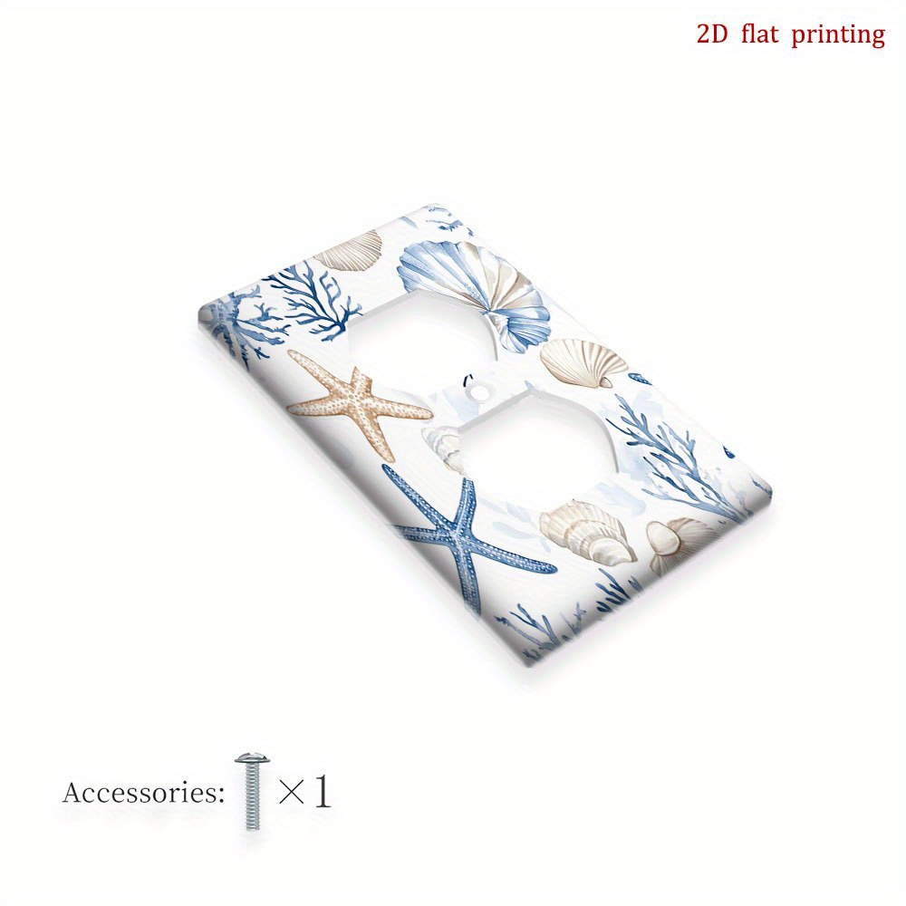 TEMU 1 pièce Couverture d'interrupteur à motif en impression 2D plate, polyvalente, facile à nettoyer, pour chambre, cuisine et maison, accessoire de
