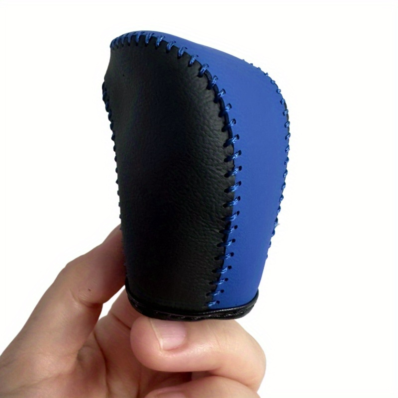 TEMU 1 Set( With A Tool)car Faux Leather Black Shift Knob Cover Protector Gear Shift Knob And Console Cover For Most Of Car
