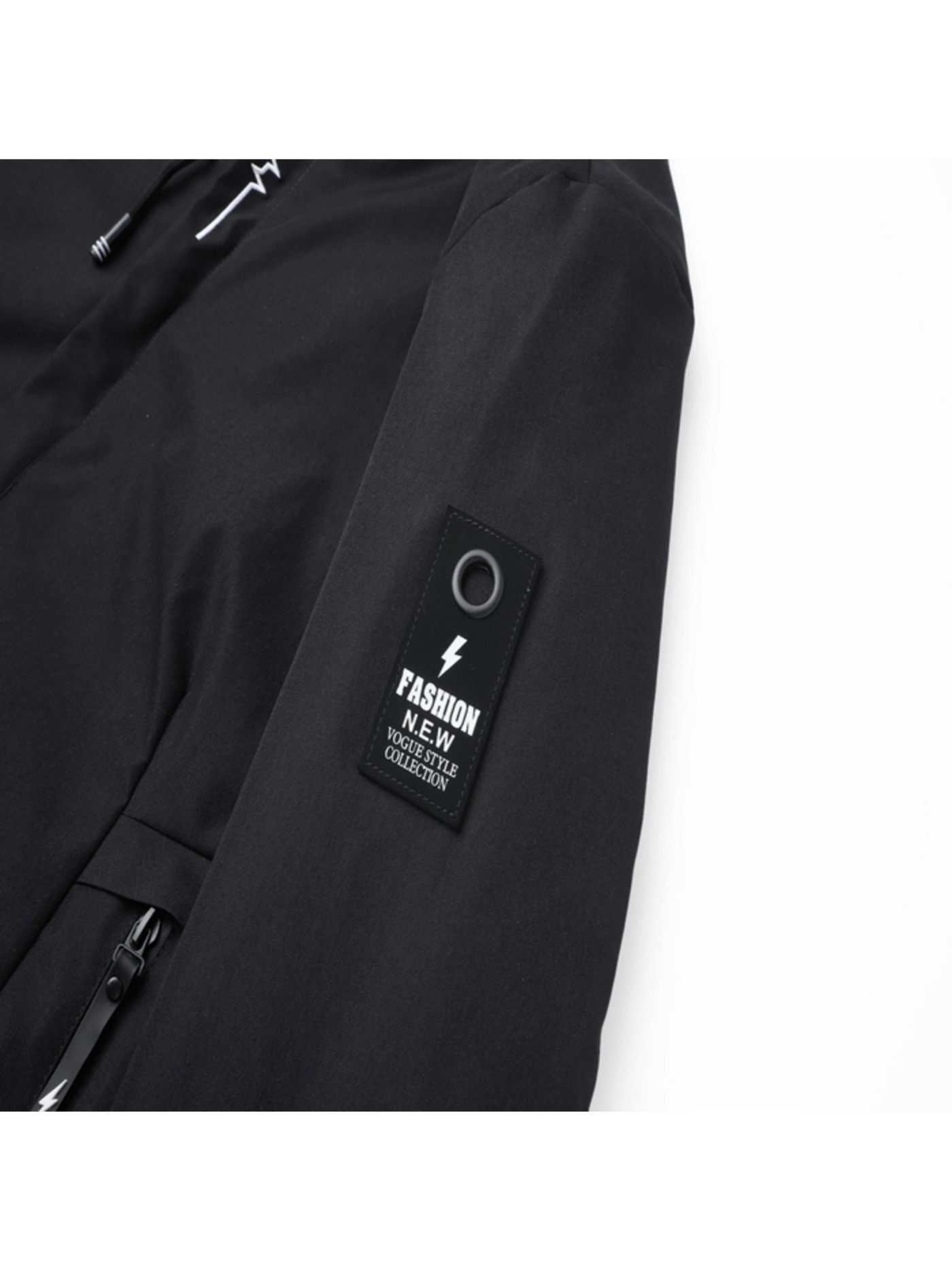 Heren Lente en Herfst Letter Print Hoodie met Rits en Zak, Casual Outdoor Sportjas