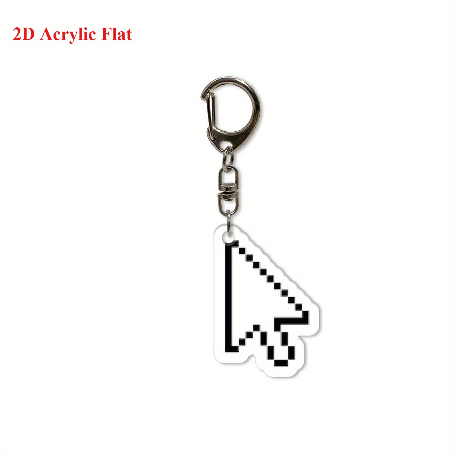 TEMU 2d Flat, 2d Plane - 1pc 2d Plane Acrylic Pixel Mouse Dot Pendant Keychain, Decorative Pendant Backpack Keychain, Decorative Accessory, 2d Flat