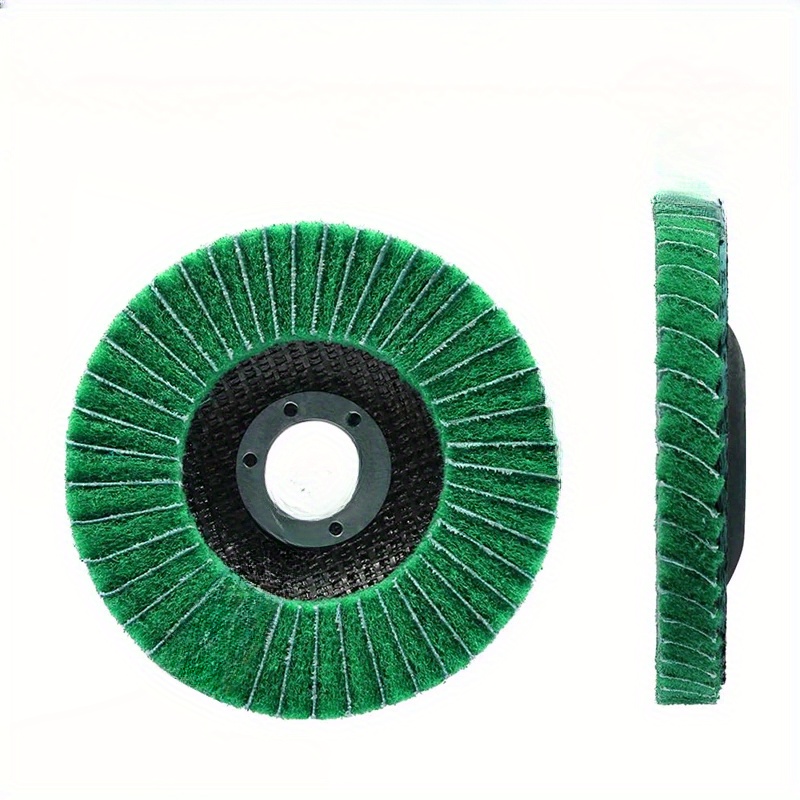 Image of Set Of 3 Nylon Fiber Flap Polishing Discs, 4.5 Inches (11.5 Cm) In Diameter, 120 Grit, Suitable For Angle Grinders For Buffing Wood And Metal